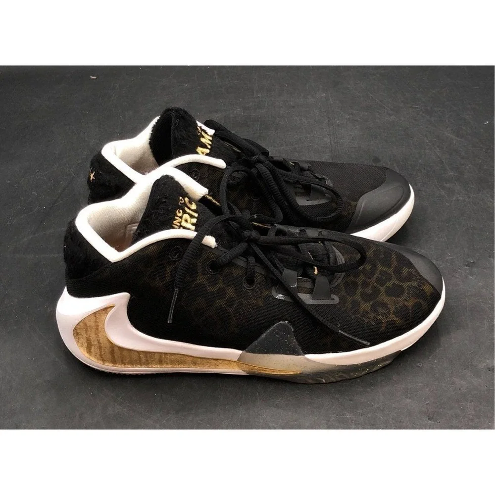 Nike Zoom Freak 1 Coming to America Youth 6Y BQ5633‑900 Black Gold Leopard Shoes